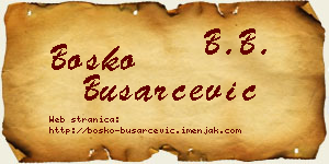 Boško Busarčević vizit kartica
